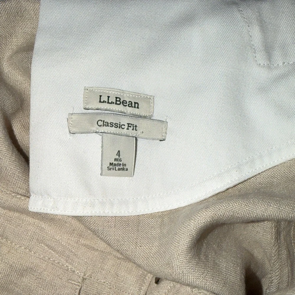 L.L. Bean Women's Khaki 100% Linen Midi Skirt Size 4 Reg - Picture 4 of 4